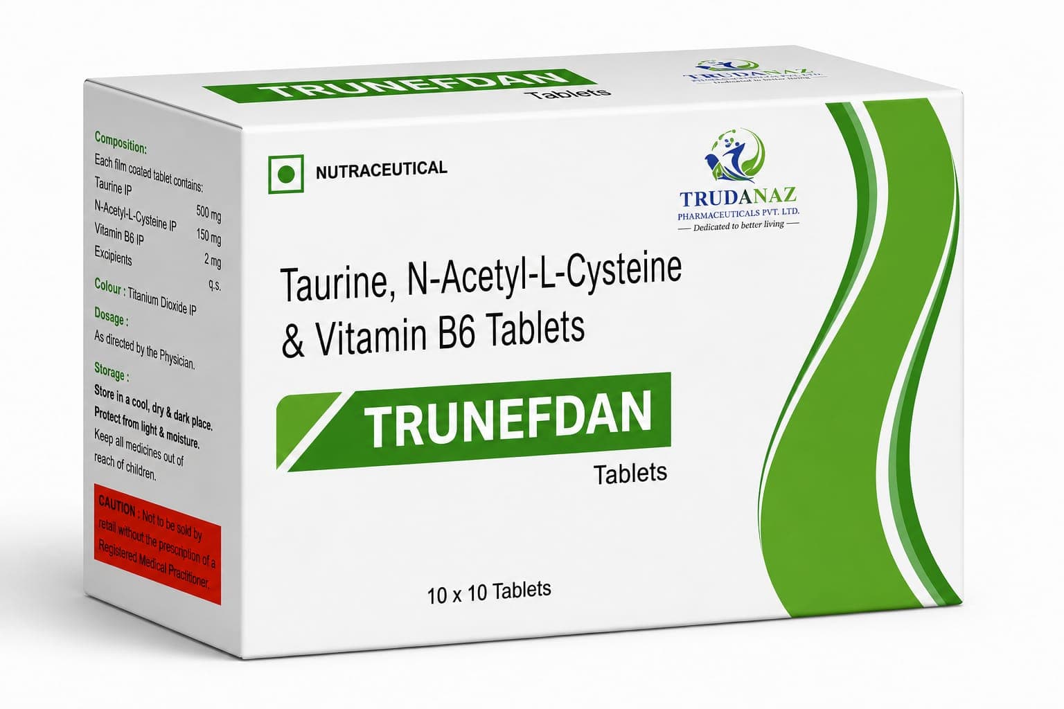 Trunefdan — Taurine, N-Acetyl-L-Cysteine & Vitamin B6 Tablets.